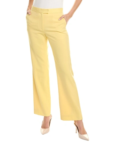 Shop St John Silk-lined Wool-blend Suiting Pant In Yellow