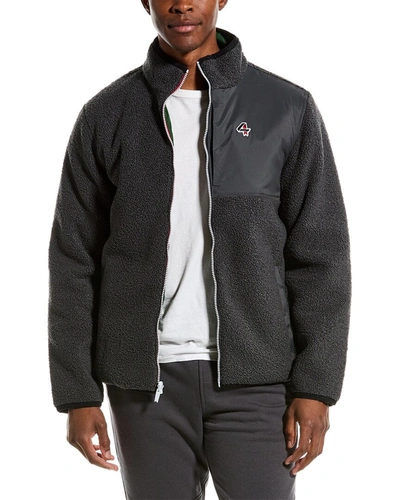 Shop Fourlaps Lead Reversible Sherpa Jacket In Grey