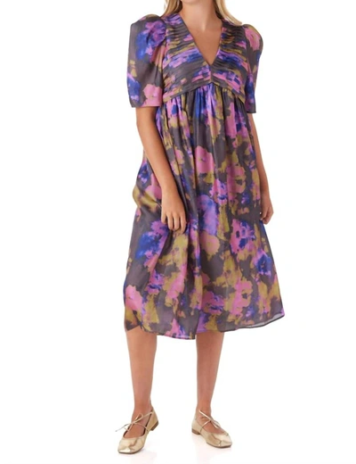 Shop Crosby By Mollie Burch Marley Dress In Blurred Floral In Multi