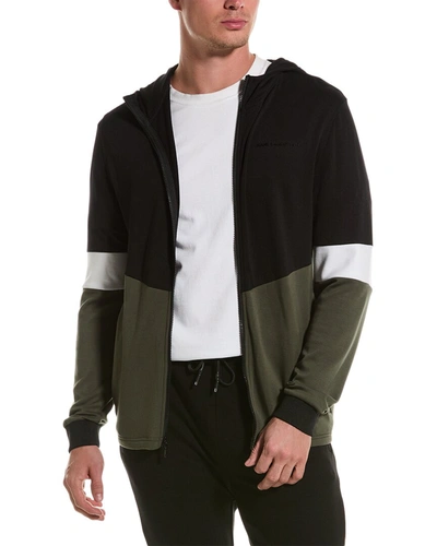 Shop Karl Lagerfeld Colorblock Kidult Track Jacket In Green