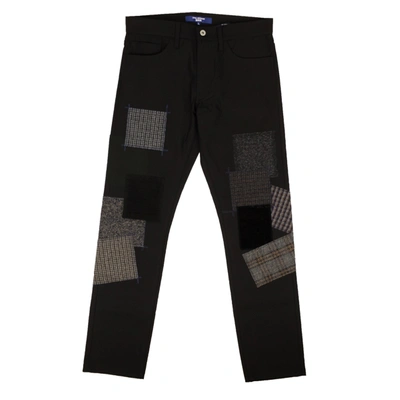 Shop Junya Watanabe Black Polyester Patchwork Throughout Pants In Multi