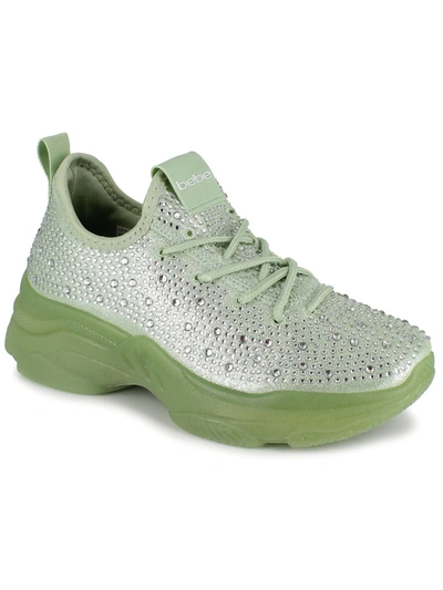 Shop Bebe Sport Leyla Womens Rhinestone Reinforced Ankle Casual And Fashion Sneakers In Green