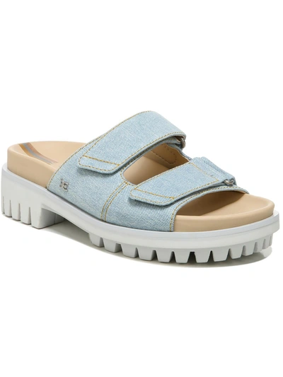 Shop Sam Edelman Eliana Womens Slip On Strappy Slide Sandals In Blue
