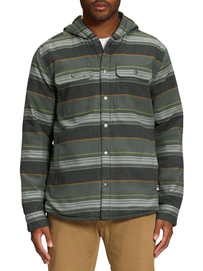 Shop The North Face Mens Fleece Lined Hooded Shirt Jacket In Multi