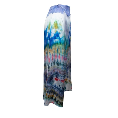 Shop Amiri Multicolored Tie Dye Wrap Skirt