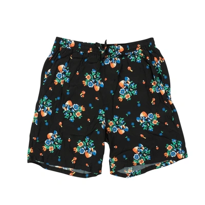 Opening Ceremony Black Rayon Multicolored Design Shorts In Multi
