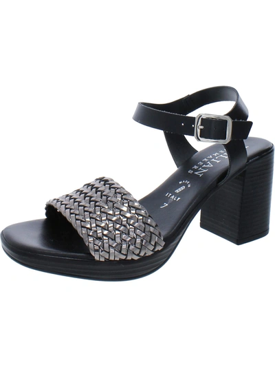 Shop Italian Shoemakers Fritta Womens Metallic Woven Heels In Black