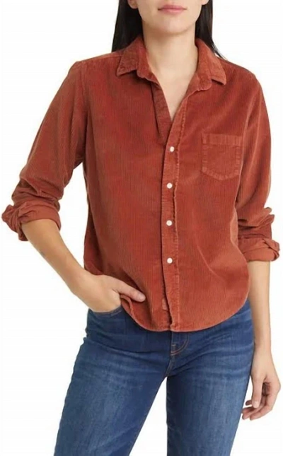 Shop Frank & Eileen Barry Tailored Button Up Shirt In Rust In Multi