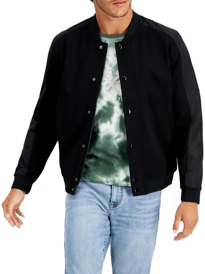 Shop And Now This Mens Knit Long Sleeves Bomber Jacket In Black