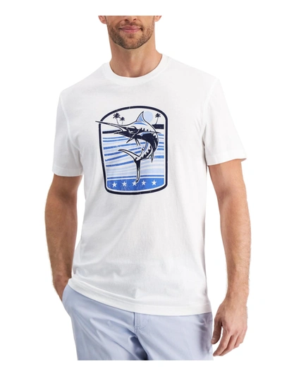 Shop Club Room Deep Sea Mens Cotton Graphic T-shirt In White