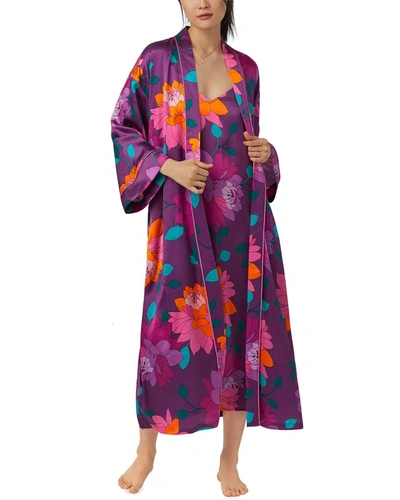 Shop Bedhead Pajamas X Trina Turk Evening Bloom Silk Robe In Multi