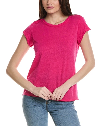 Shop Michael Stars Raw Edge T-shirt In Pink