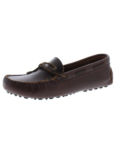 Shop Minnetonka Womens Leather Slip On Driving Moccasins In Brown