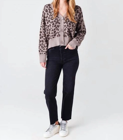 Shop Monrow Leopard Oversized Cardigan In Grey