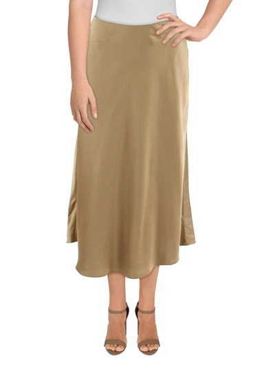 Shop Lauren Ralph Lauren Womens Shimmer Long Maxi Skirt In Brown