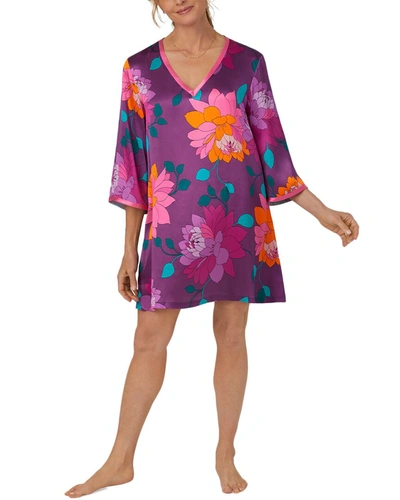 Shop Bedhead Pajamas X Trina Turk Evening Bloom Silk Caftan In Multi