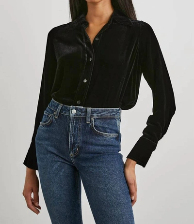 Shop Rails Andrea Button-down Shirt In Black Velvet