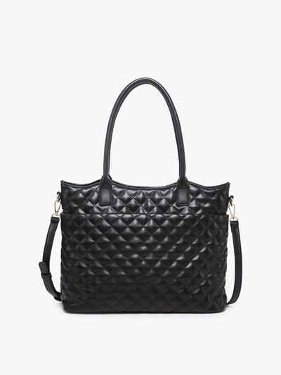 Shop Jen & Co. Tessa Quilted Tote In Black