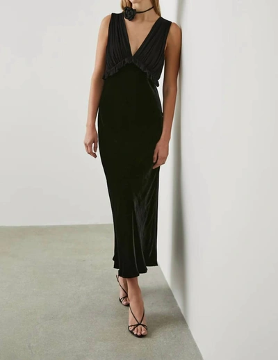 Shop Rails Gilda Midi Dress In Velvet Black In Multi