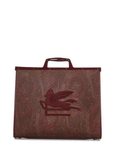 Shop Etro Love Trotter Paisley Large Tote In Rosso