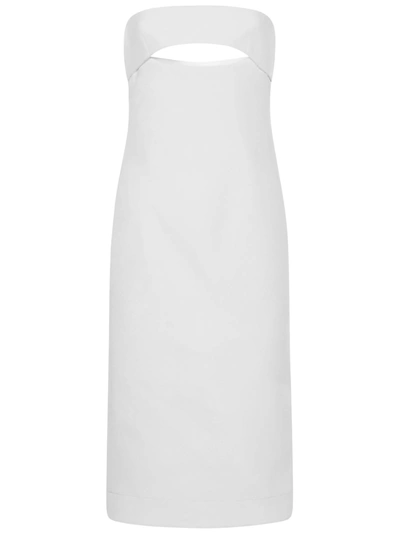 Shop Saint Laurent Midi Dress In Bianco