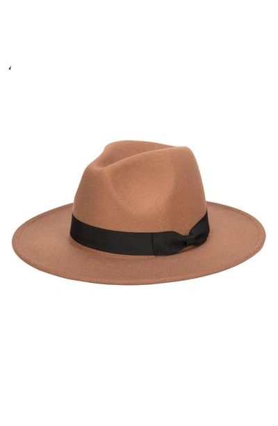 Shop San Diego Hat Faux Felt Fedora In Camel