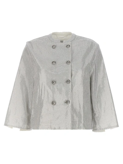 Shop Ermanno Scervino Rhinestone Blazer Jacket In Silver