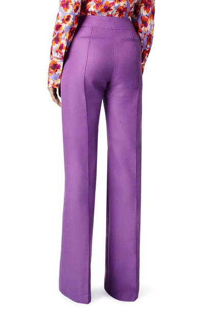Shop Smythe Pintuck Wide Leg Pants In Violet