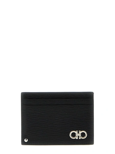 Shop Ferragamo 'gancini' Card Holder In Black