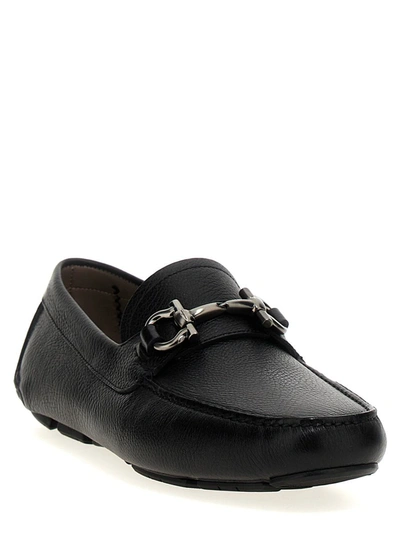 Shop Ferragamo 'driver' Loafers In Black