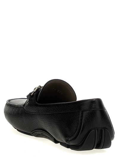 Shop Ferragamo 'driver' Loafers In Black