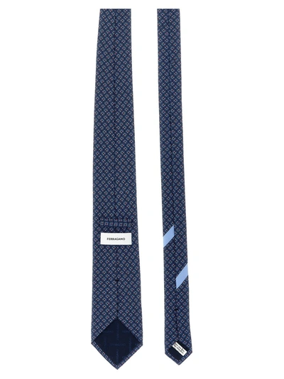 Shop Ferragamo 'tetris' Tie In Blue