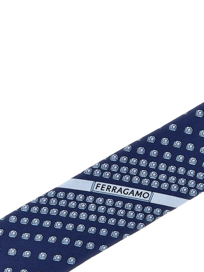 Shop Ferragamo 'tasto' Tie In Blue