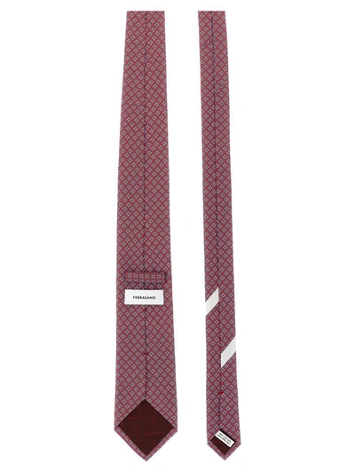 Shop Ferragamo 'tetris' Tie In Red