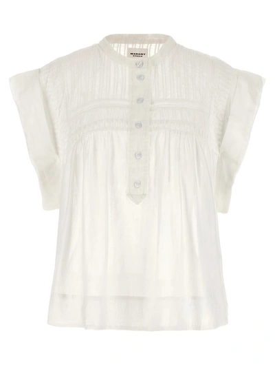 Shop Isabel Marant Étoile 'leaza' Top In White