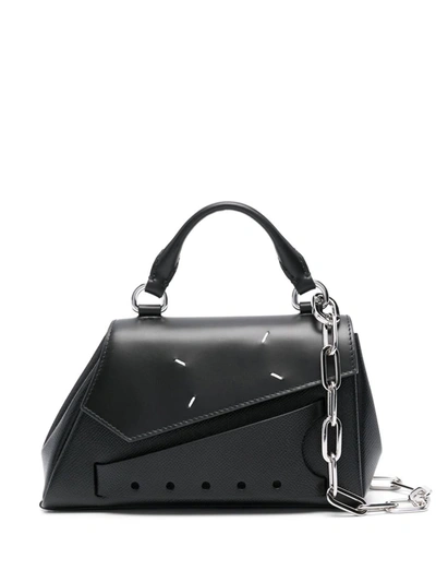 Shop Maison Margiela Asymmetric Mini Snatched Bag In Black