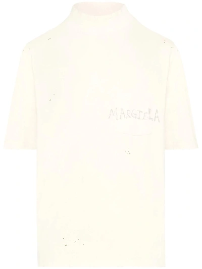 Shop Maison Margiela Handwritten T-shirt In Nude & Neutrals