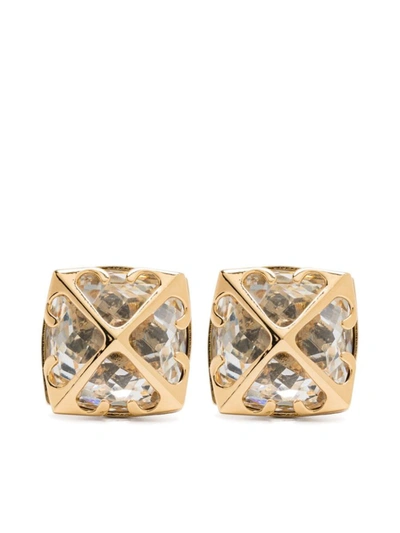 Shop Off-white Arrow-motif Earrings In Gold No Color