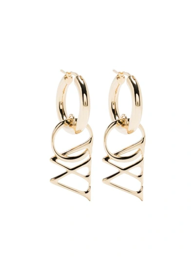 Shop Off-white Ow Drop Earrings In Gold No Color