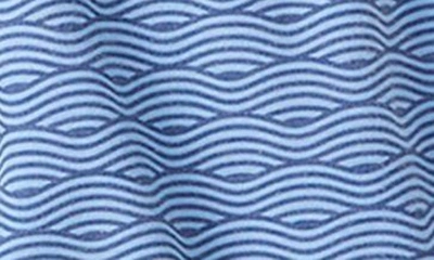 Shop Fair Harbor Kids' Bayberry Wave Print Water Repellent Swim Trunks In Blue Waves