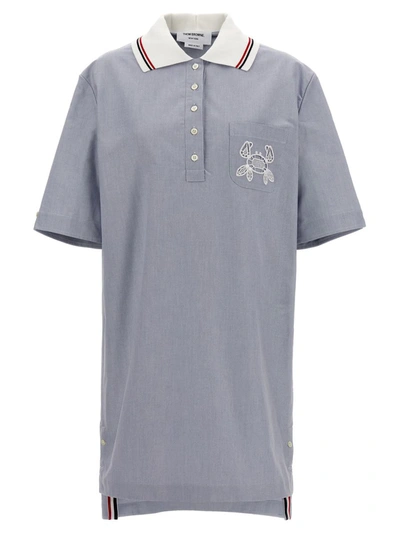 Shop Thom Browne 'broderie Anglaise' Dress In Blue