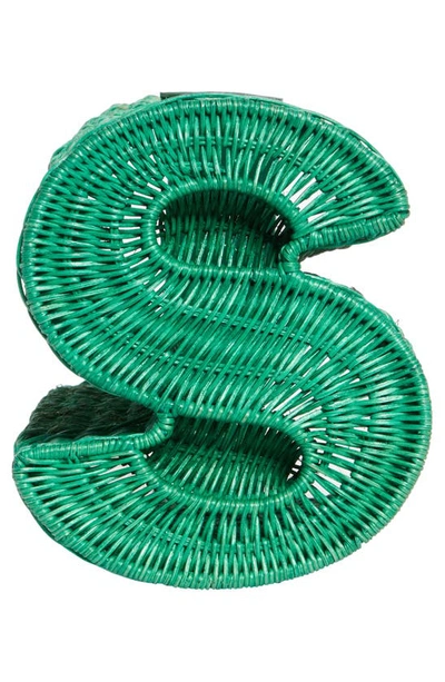 Shop Sacai Small S-basket Woven Raffia In Green