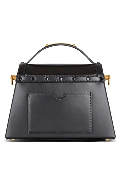 Balmain Small B-buzz Dynasty Leather Shoulder Bag In Black