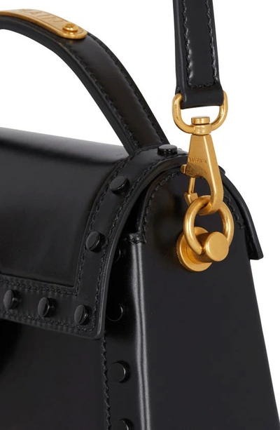 Balmain Small B-buzz Dynasty Leather Shoulder Bag In Black