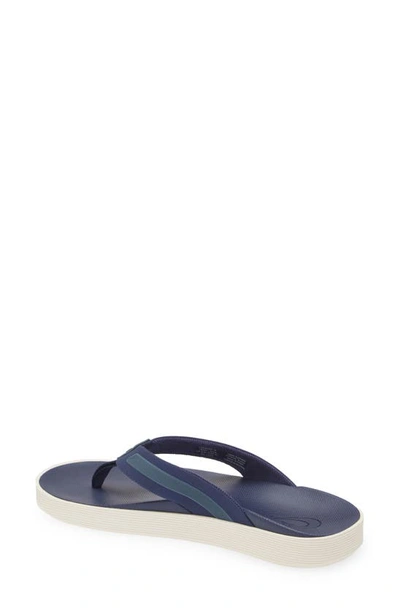 Shop Olukai Leeward Flip Flop In Navy / Navy