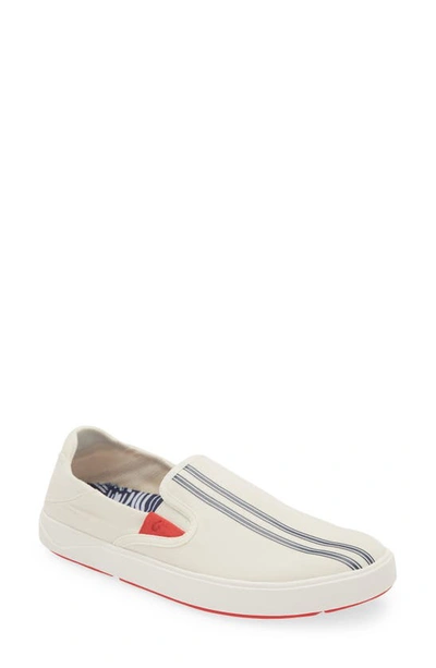 Shop Olukai Lae'ahi Slip-on Sneaker In Off White / Stripe
