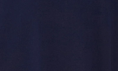 Shop Cece Puff Sleeve Mixed Media Knit Minidress In Navy Blue Jay