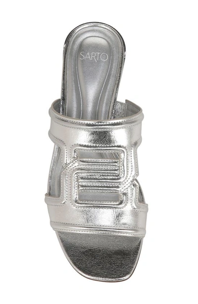 Shop Sarto By Franco Sarto Marina Metallic Slide Sandal In Silver