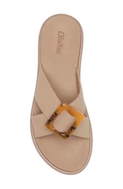 Shop Olukai La'i Slide Sandal In Taupe / Taupe