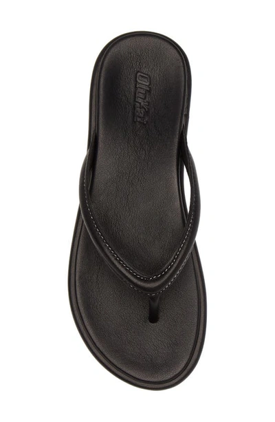 Olukai Tiare Flip Flop In Black / Black